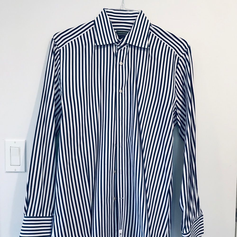 RENE LEZARD**Navy Blue/ White Shirt**17” Slim Fit - Picture 4 of 5